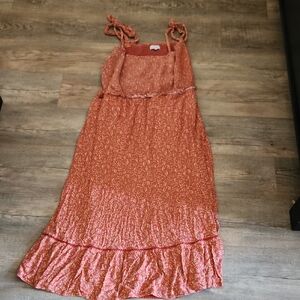 Lost + Wander Coral Floral Dress